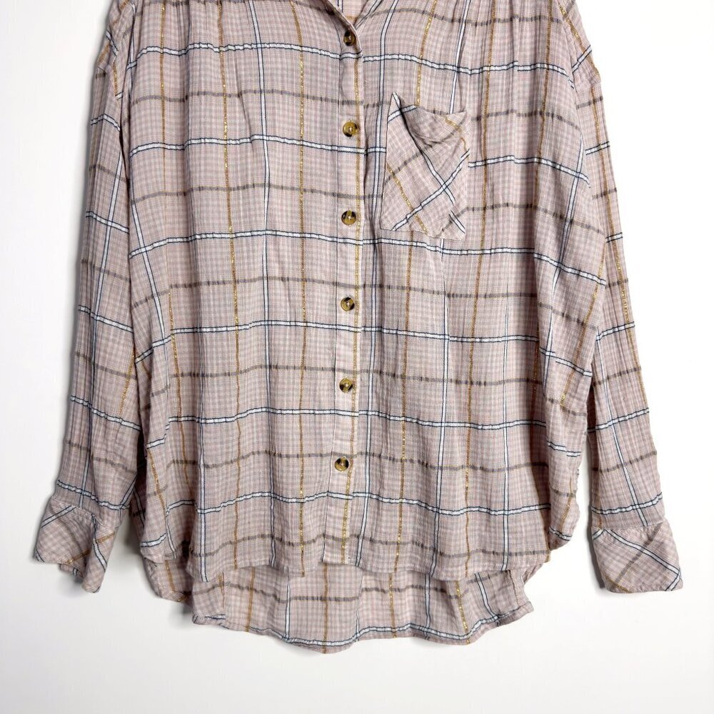 FREE PEOPLE Break My Stride Plaid Top - Picture 3 of 8